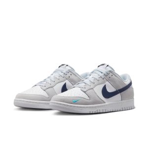 Nike Dunk Low ‘Mini Swoosh ?C White Grey Navy Aqua’