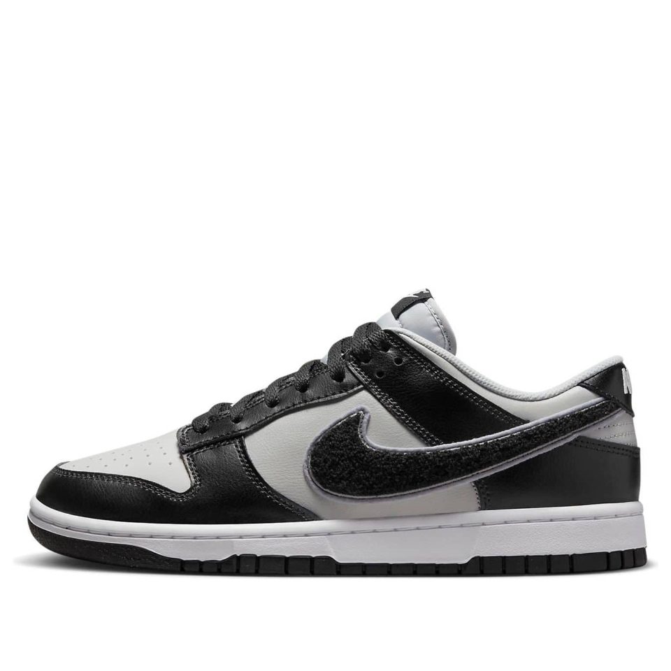 Nike Dunk Low 'Chenille Swoosh ?C Black Grey Fog'