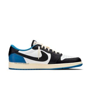 Air Jordan 1 Retro Low x Fragment Design x Travis Scott x “Sail Black Military Blue”