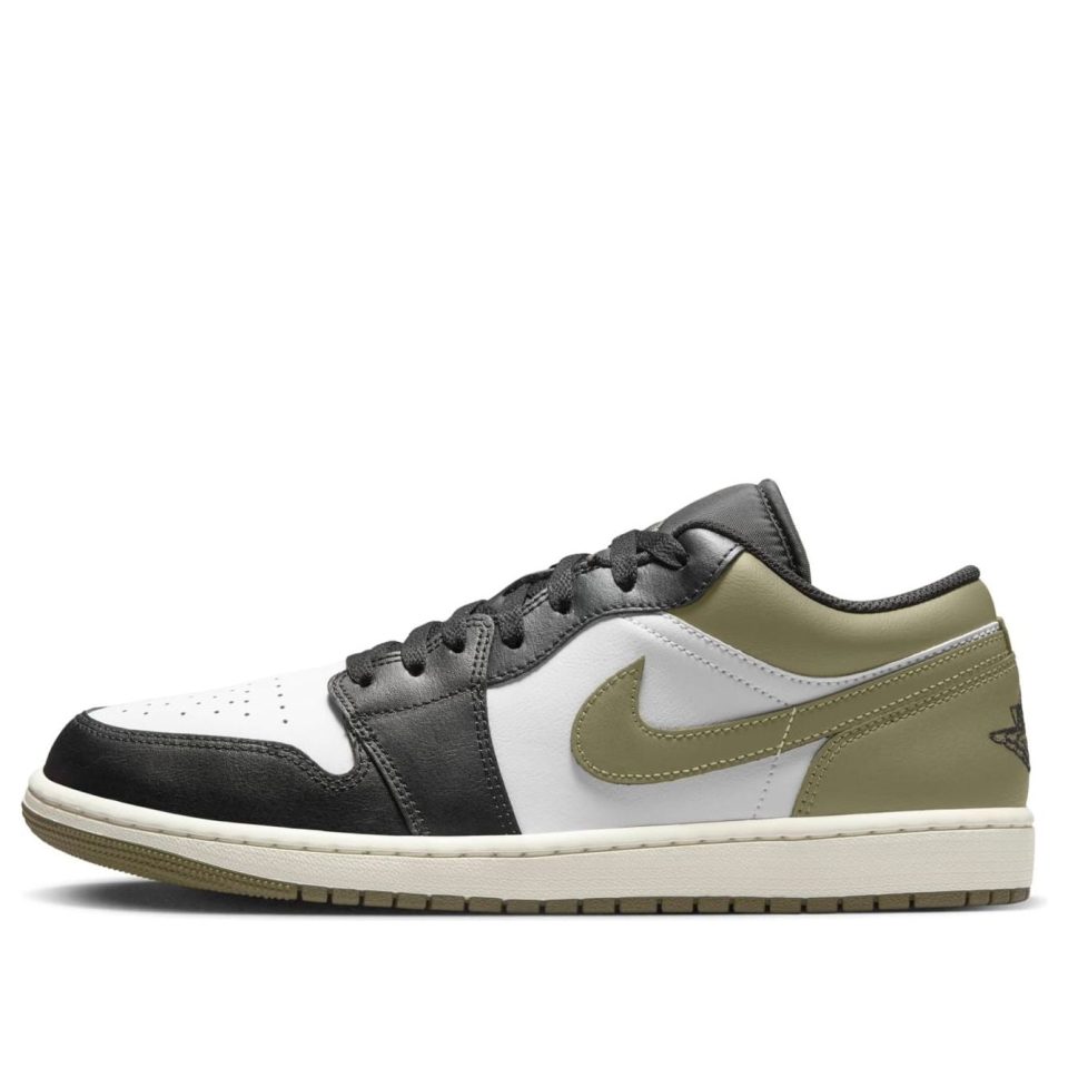 Air Jordan 1 Low "Black White Medium Olive"